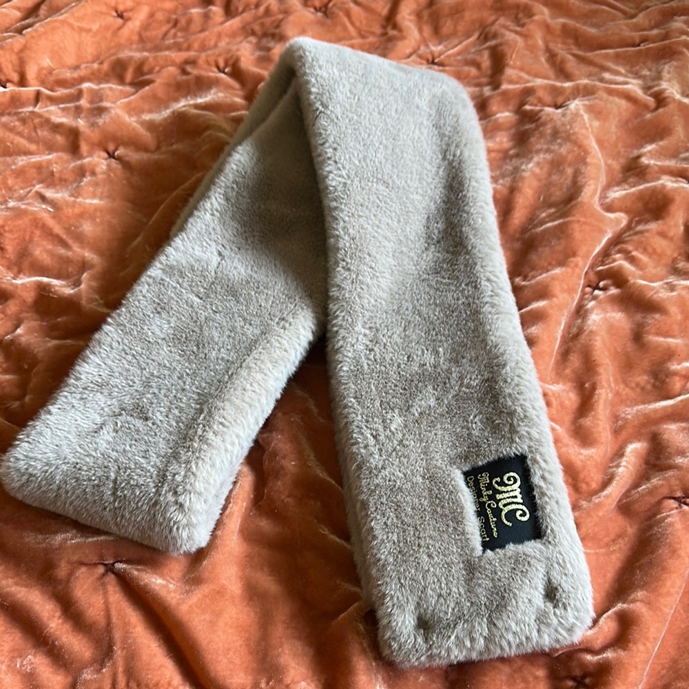 Women's Minky Couture Light Tan Faux Fur Scarf